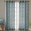 Sereno Fretwork Blue Light-Filtering Grommet Curtain Panel, (63") -DHP Sales Store 810518012 810517719 810517720 13