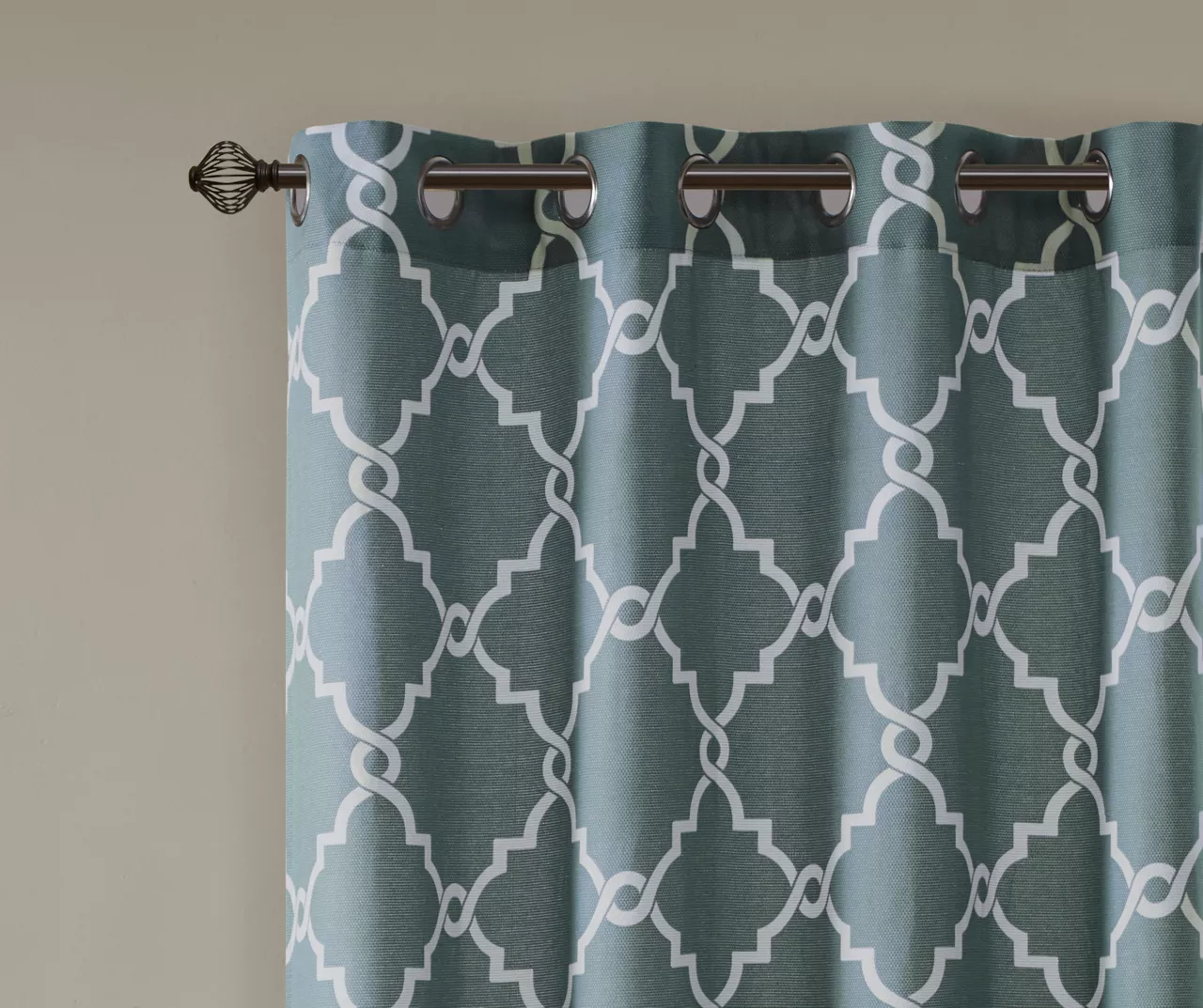 Sereno Fretwork Blue Light-Filtering Grommet Curtain Panel, (63") 6 Sereno Fretwork Blue Light-Filtering Grommet Curtain Panel, (63") - Image 4