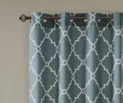 Sereno Fretwork Blue Light-Filtering Grommet Curtain Panel, (84") -DHP Sales Store 810518012 810517719 810517720 3 2