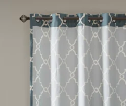 Sereno Fretwork Blue Light-Filtering Grommet Curtain Panel, (63") 18 Sereno Fretwork Blue Light-Filtering Grommet Curtain Panel, (63") -DHP Sales Store 810518012 810517719 810517720 4 1
