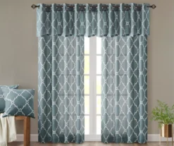 Sereno Fretwork Blue Light-Filtering Grommet Curtain Panel, (84") -DHP Sales Store 810518012 810517719 810517720 9 2
