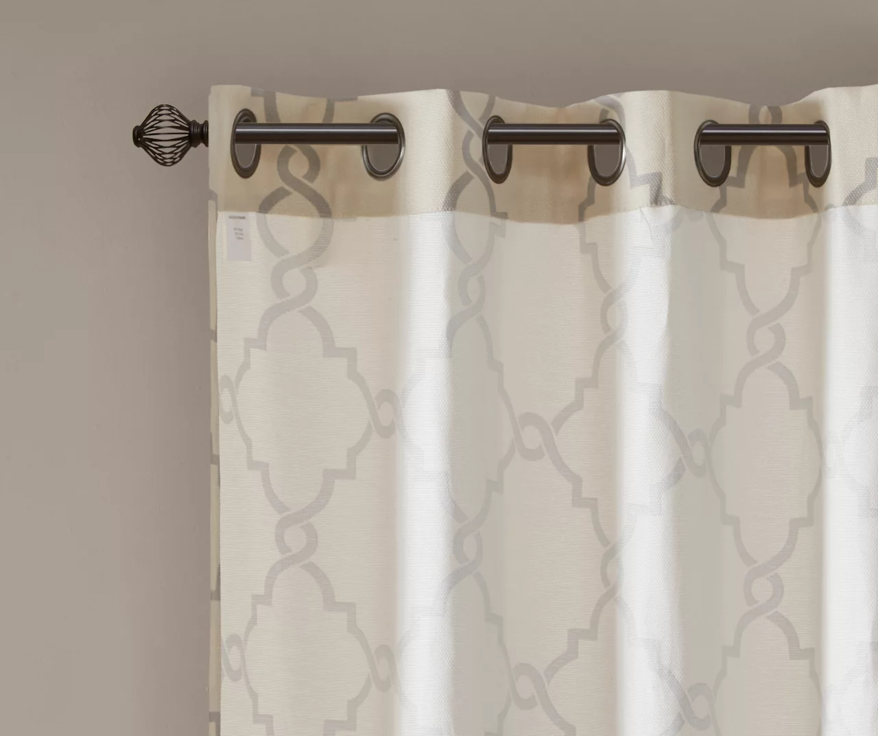 Sereno Fretwork Beige Light-Filtering Grommet Curtain Panel, (95") 7 Sereno Fretwork Beige Light-Filtering Grommet Curtain Panel, (95") - Image 5