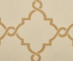 Sereno Fretwork Beige & Gold Light-Filtering Grommet Curtain Panel, (84") -DHP Sales Store 810518028 810518029 810518030 6 3