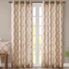 Sereno Fretwork Beige & Spice Light-Filtering Grommet Curtain Panel, (95") -DHP Sales Store 810518031 810518032 810518034 12