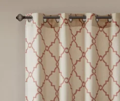 Sereno Fretwork Beige & Spice Light-Filtering Grommet Curtain Panel, (84") -DHP Sales Store 810518031 810518032 810518034 3 2