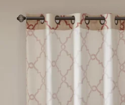 Sereno Fretwork Beige & Spice Light-Filtering Grommet Curtain Panel, (95") -DHP Sales Store 810518031 810518032 810518034 4 1