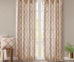 Sereno Fretwork Beige & Spice Light-Filtering Grommet Curtain Panel, (84") -DHP Sales Store 810518031 810518032 810518034 7 2
