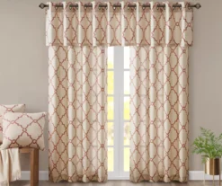 Sereno Fretwork Beige & Spice Light-Filtering Grommet Curtain Panel, (84") -DHP Sales Store 810518031 810518032 810518034 9 2