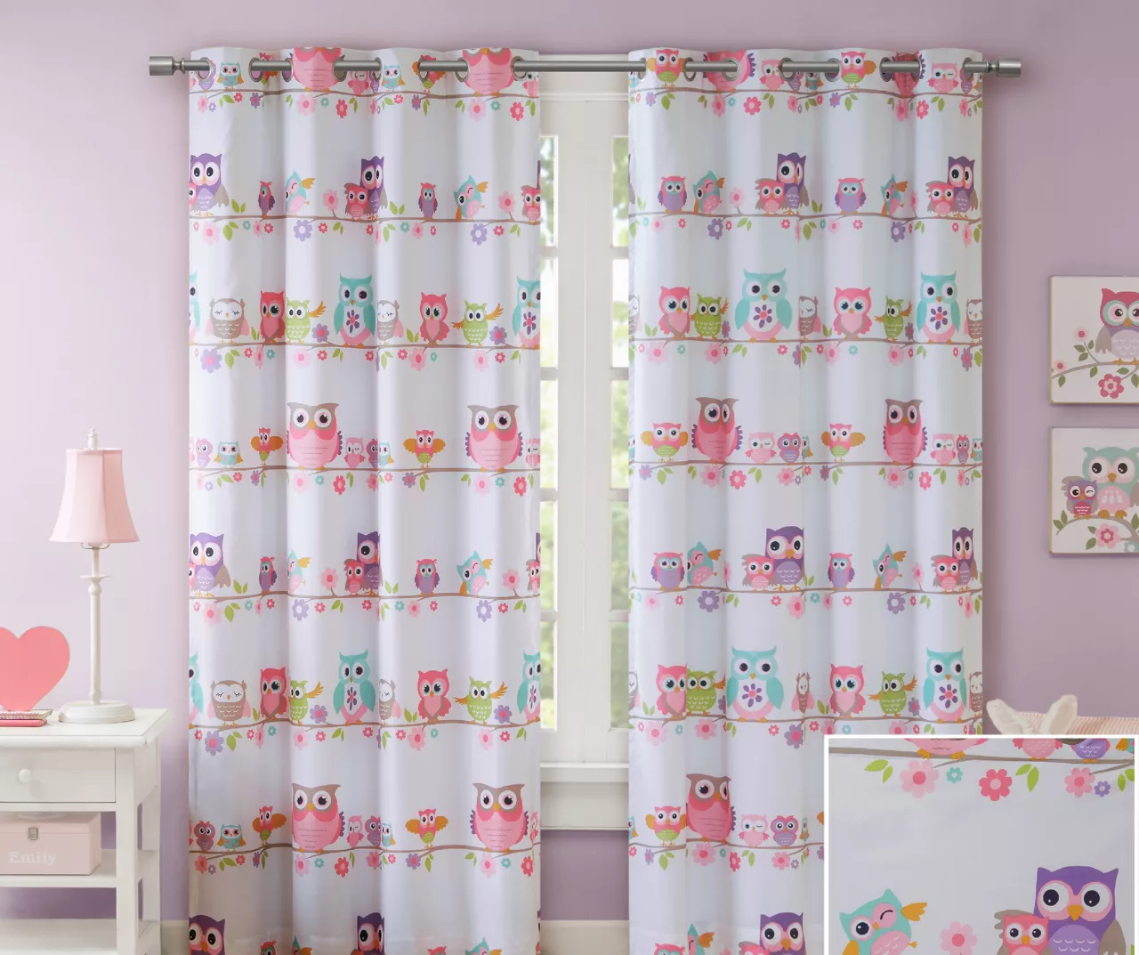 Striking Owl Blackout Grommet Curtain Panel, (84") 5 Striking Owl Blackout Grommet Curtain Panel, (84") - Image 3