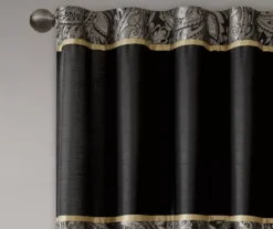 Valerie Black Light-Filtering Rod Pocket Curtain Panel Pair, (84") -DHP Sales Store 810518076 810518077 3 1