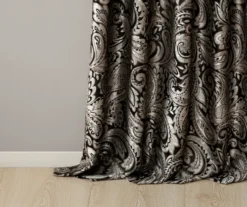 Valerie Black Light-Filtering Rod Pocket Curtain Panel Pair, (84") -DHP Sales Store 810518076 810518077 5 1