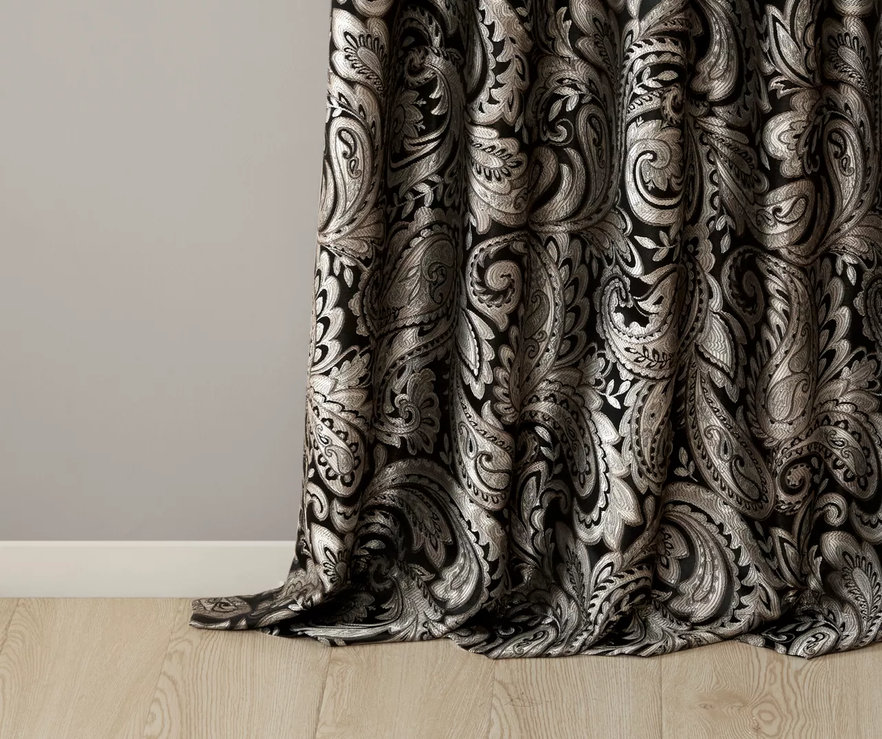 Valerie Black Light-Filtering Rod Pocket Curtain Panel Pair, (95") 8 Valerie Black Light-Filtering Rod Pocket Curtain Panel Pair, (95") - Image 6