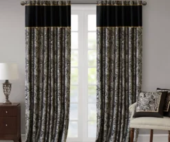 Valerie Black Light-Filtering Rod Pocket Curtain Panel Pair, (95") 20 Valerie Black Light-Filtering Rod Pocket Curtain Panel Pair, (95") -DHP Sales Store 810518076 810518077 7