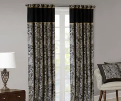 Valerie Black Light-Filtering Rod Pocket Curtain Panel Pair, (95") 21 Valerie Black Light-Filtering Rod Pocket Curtain Panel Pair, (95") -DHP Sales Store 810518076 810518077 8