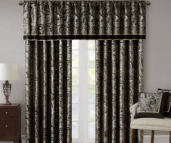 Valerie Black Light-Filtering Rod Pocket Curtain Panel Pair, (95") 22 Valerie Black Light-Filtering Rod Pocket Curtain Panel Pair, (95") -DHP Sales Store 810518076 810518077 9