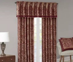 Valerie Burgundy Light-Filtering Rod Pocket Curtain Panel Pair, (95") -DHP Sales Store 810518081 810518082 10