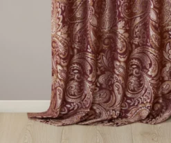 Valerie Burgundy Light-Filtering Rod Pocket Curtain Panel Pair, (84") -DHP Sales Store 810518081 810518082 5 1