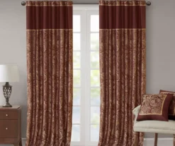 Valerie Burgundy Light-Filtering Rod Pocket Curtain Panel Pair, (95") -DHP Sales Store 810518081 810518082 7