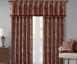 Valerie Burgundy Light-Filtering Rod Pocket Curtain Panel Pair, (95") -DHP Sales Store 810518081 810518082 9
