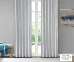 Bryce Velvet Light Gray Room-Darkening Rod Pocket Curtain Panel Pair, (95") -DHP Sales Store 810518084 810518163 810518164 2