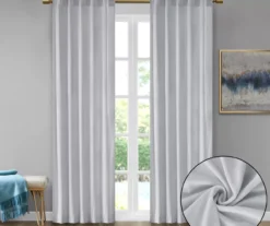 Bryce Velvet Light Gray Room-Darkening Rod Pocket Curtain Panel Pair, (95") -DHP Sales Store 810518084 810518163 810518164 3