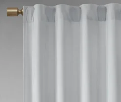 Bryce Velvet Light Gray Room-Darkening Rod Pocket Curtain Panel Pair, (95") -DHP Sales Store 810518084 810518163 810518164 4