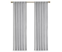 Bryce Velvet Light Gray Room-Darkening Rod Pocket Curtain Panel Pair, (95") -DHP Sales Store 810518084 810518163 810518164 8