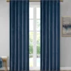 Bryce Velvet Navy Room-Darkening Rod Pocket Curtain Panel Pair, (84") -DHP Sales Store 810518085 810518086 810518087
