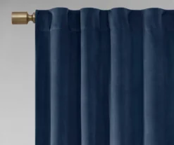 Bryce Velvet Navy Room-Darkening Rod Pocket Curtain Panel Pair, (84") -DHP Sales Store 810518085 810518086 810518087 4