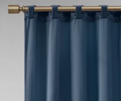 Bryce Velvet Navy Room-Darkening Rod Pocket Curtain Panel Pair, (84") -DHP Sales Store 810518085 810518086 810518087 5