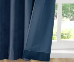 Bryce Velvet Navy Room-Darkening Rod Pocket Curtain Panel Pair, (95") -DHP Sales Store 810518085 810518086 810518087 6 1