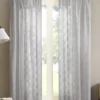 Clarissa Diamond Gray Sheer Rod Pocket Curtain Panel, (84") -DHP Sales Store 810518093 810518094