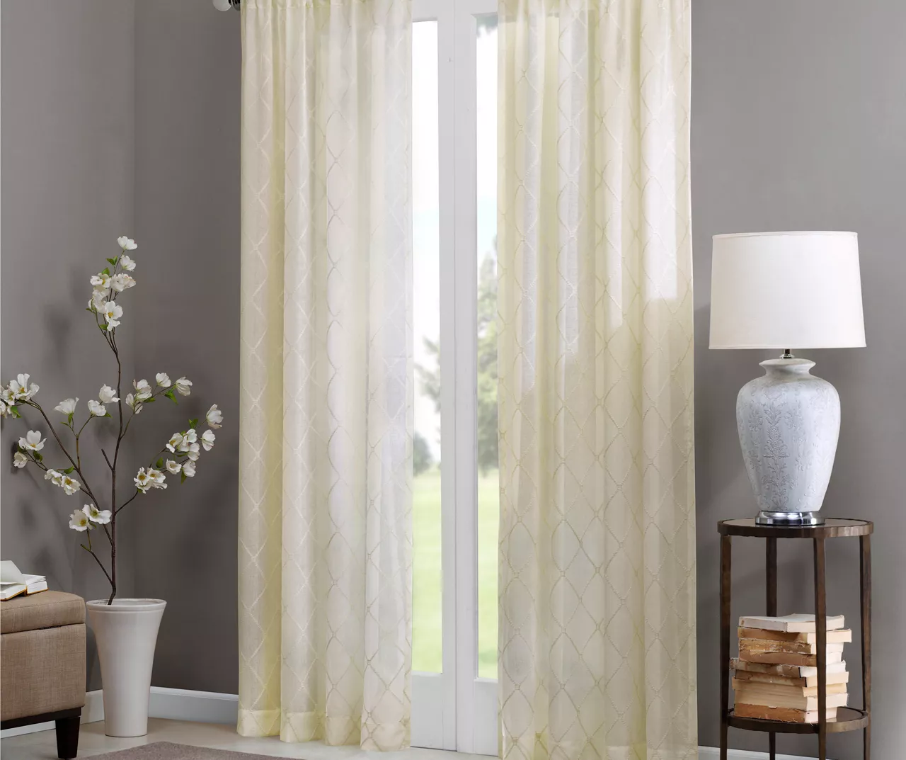 Clarissa Diamond Sheer Rod Pocket Curtain Panel 10 Clarissa Diamond Sheer Rod Pocket Curtain Panel - Image 8