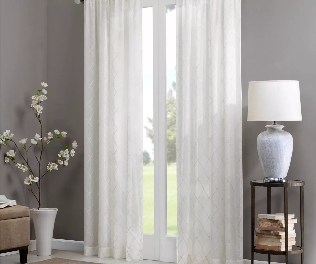 Clarissa Diamond Sheer Rod Pocket Curtain Panel 16 Clarissa Diamond Sheer Rod Pocket Curtain Panel - Image 14