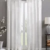 Clarissa Diamond White Sheer Rod Pocket Curtain Panel, (95") -DHP Sales Store 810518103 810518104