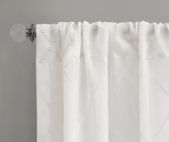 Clarissa Diamond White Sheer Rod Pocket Curtain Panel, (95") -DHP Sales Store 810518103 810518104 2