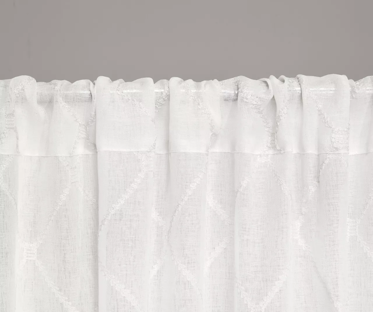 Clarissa Diamond White Sheer Rod Pocket Curtain Panel, (84") 6 Clarissa Diamond White Sheer Rod Pocket Curtain Panel, (84") - Image 4