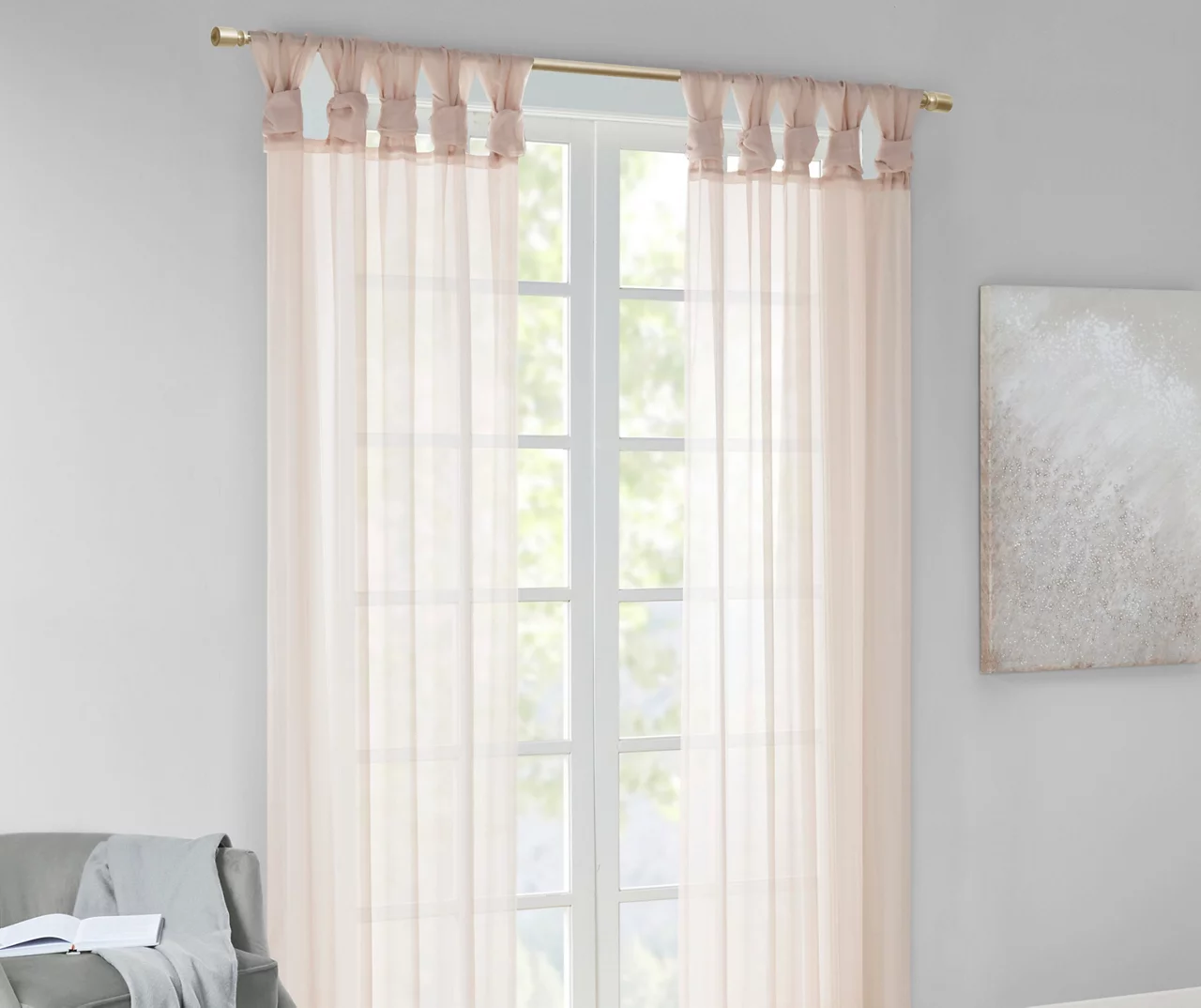 Persis Voile Sheer Twisted Tab Curtain Panel Pair 6 Persis Voile Sheer Twisted Tab Curtain Panel Pair - Image 4