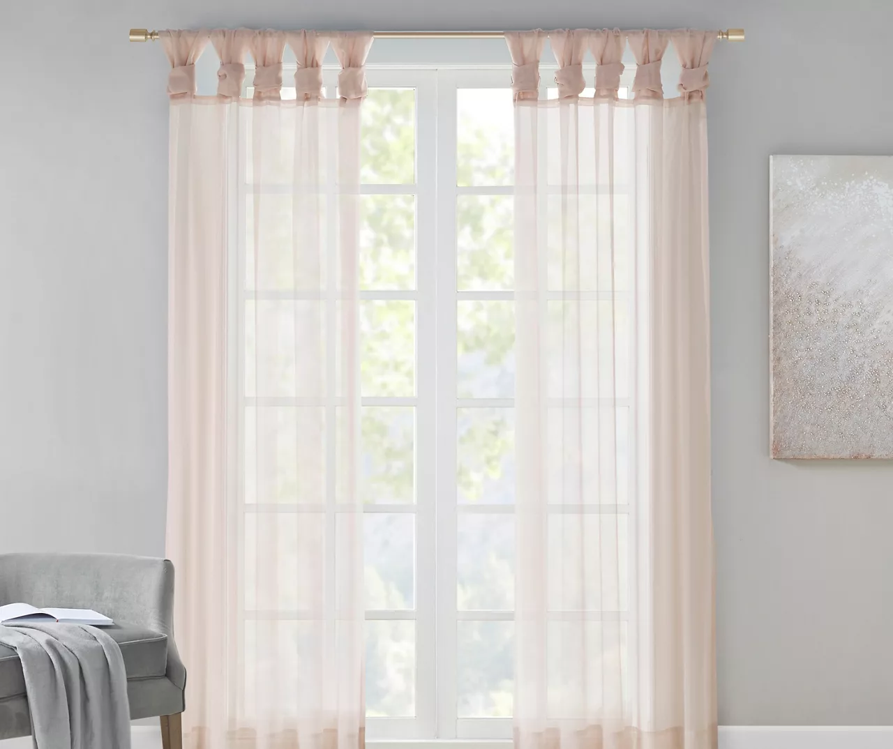 Persis Voile Sheer Twisted Tab Curtain Panel Pair 3 Persis Voile Sheer Twisted Tab Curtain Panel Pair