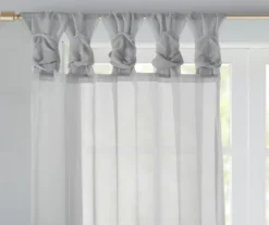 Persis Light Gray Voile Sheer Twisted Tab Curtain Panel Pair, (95") -DHP Sales Store 810518134 810518135 810518136 3 1