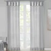 Persis Light Gray Voile Sheer Twisted Tab Curtain Panel Pair, (84") -DHP Sales Store 810518134 810518135 810518136 8