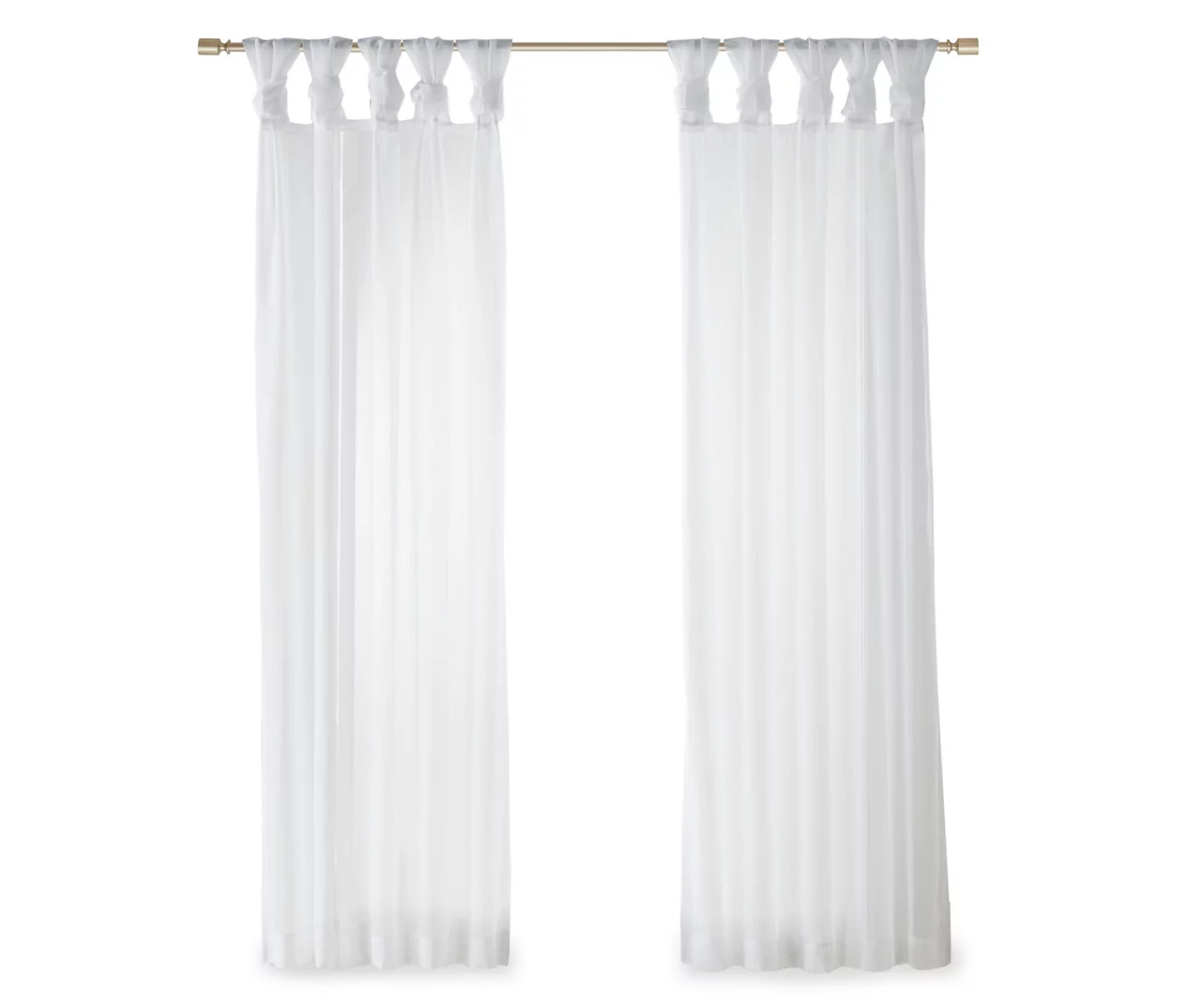 Persis White Voile Sheer Twisted Tab Curtain Panel Pair, (84") 7 Persis White Voile Sheer Twisted Tab Curtain Panel Pair, (84") - Image 5