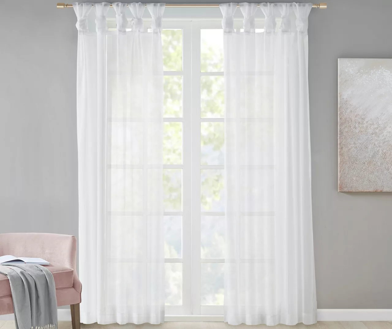 Persis Voile Sheer Twisted Tab Curtain Panel Pair 5 Persis Voile Sheer Twisted Tab Curtain Panel Pair - Image 3