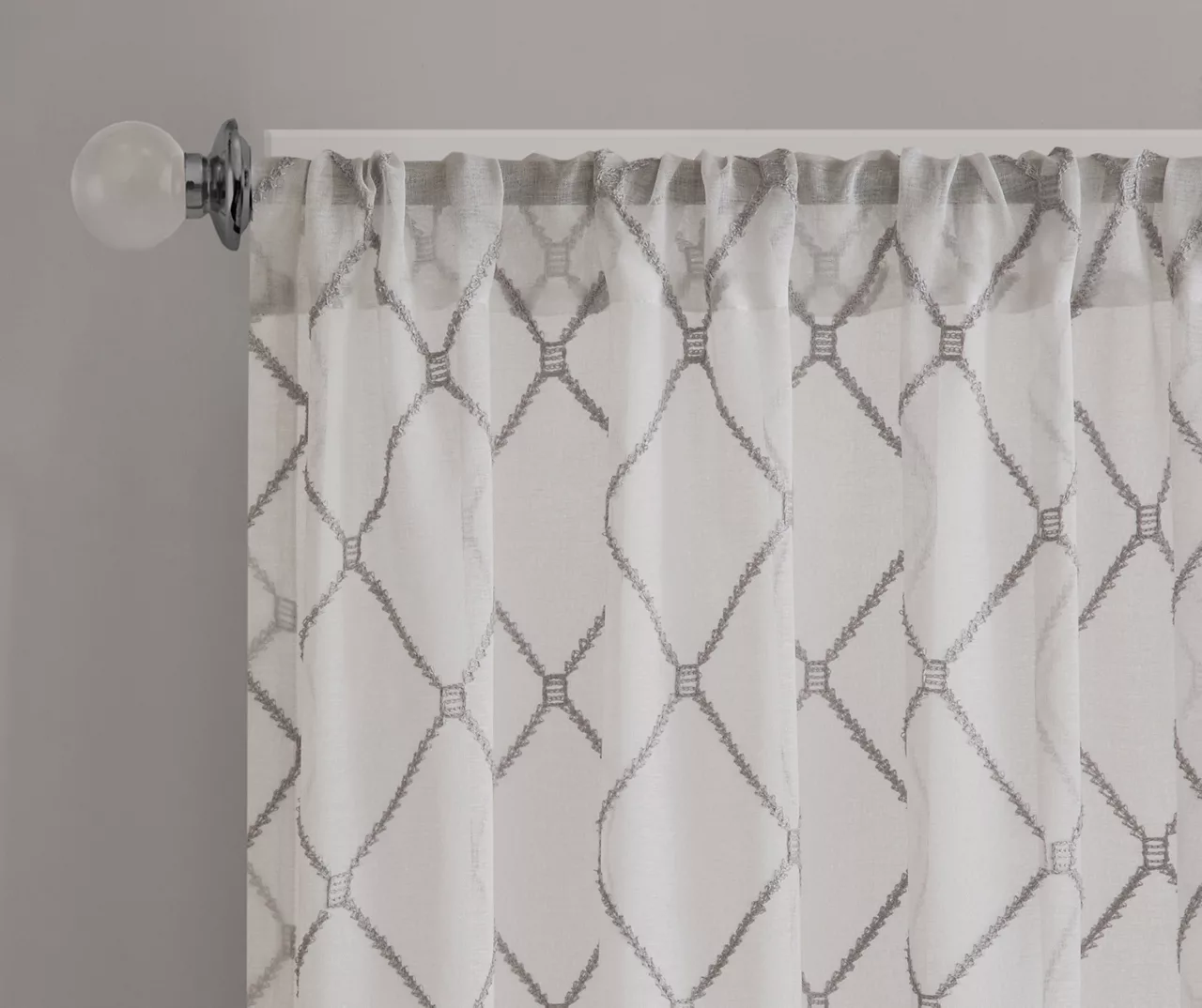 Clarissa Diamond Sheer Rod Pocket Curtain Panel 14 Clarissa Diamond Sheer Rod Pocket Curtain Panel - Image 12