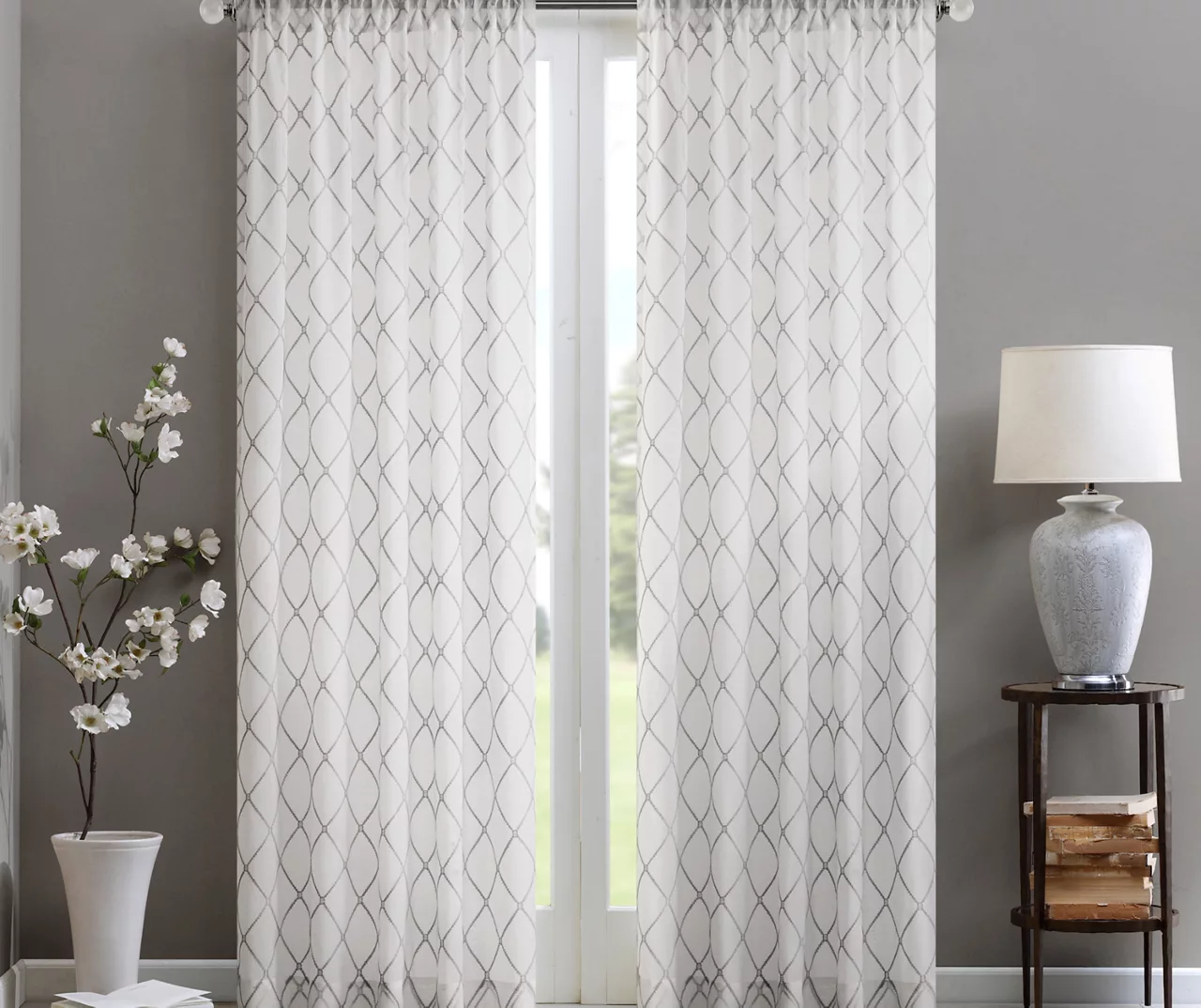 Clarissa Diamond Sheer Rod Pocket Curtain Panel 5 Clarissa Diamond Sheer Rod Pocket Curtain Panel - Image 3