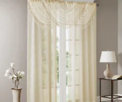 Clarissa Diamond Sheer Rod Pocket Waterfall Valance, (46") -DHP Sales Store 810518160 5