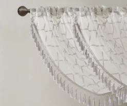 Clarissa Diamond Sheer Rod Pocket Waterfall Valance, (46") -DHP Sales Store 810518167 2