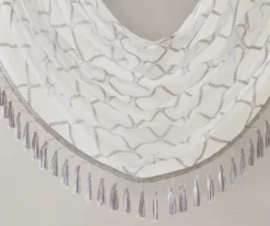 Clarissa Diamond Sheer Rod Pocket Waterfall Valance, (46") -DHP Sales Store 810518167 3