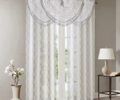 Clarissa Diamond Sheer Rod Pocket Waterfall Valance, (46") -DHP Sales Store 810518167 5