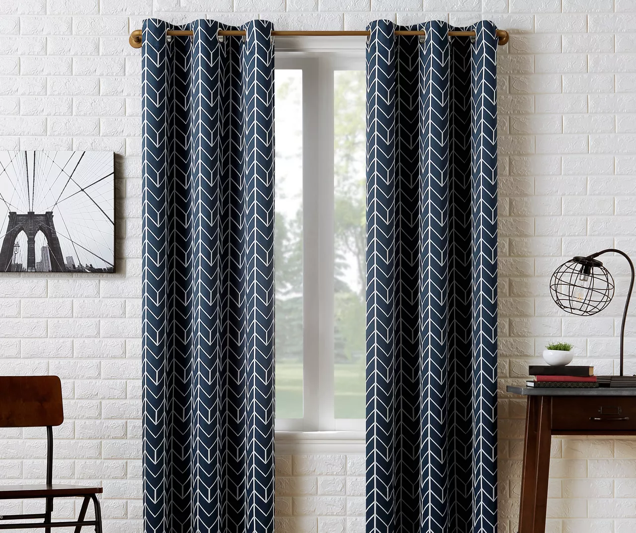 Sun Zero Ashwood Chevron Blackout Grommet Curtain Panel 8 Sun Zero Ashwood Chevron Blackout Grommet Curtain Panel - Image 6